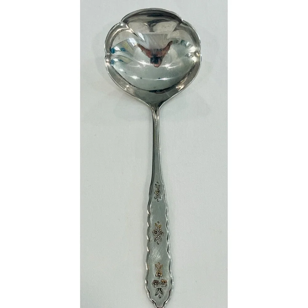 Oneida Gravy Ladle FLORAL BOUQUET Stainless Distinction‎ Silverware Flatware